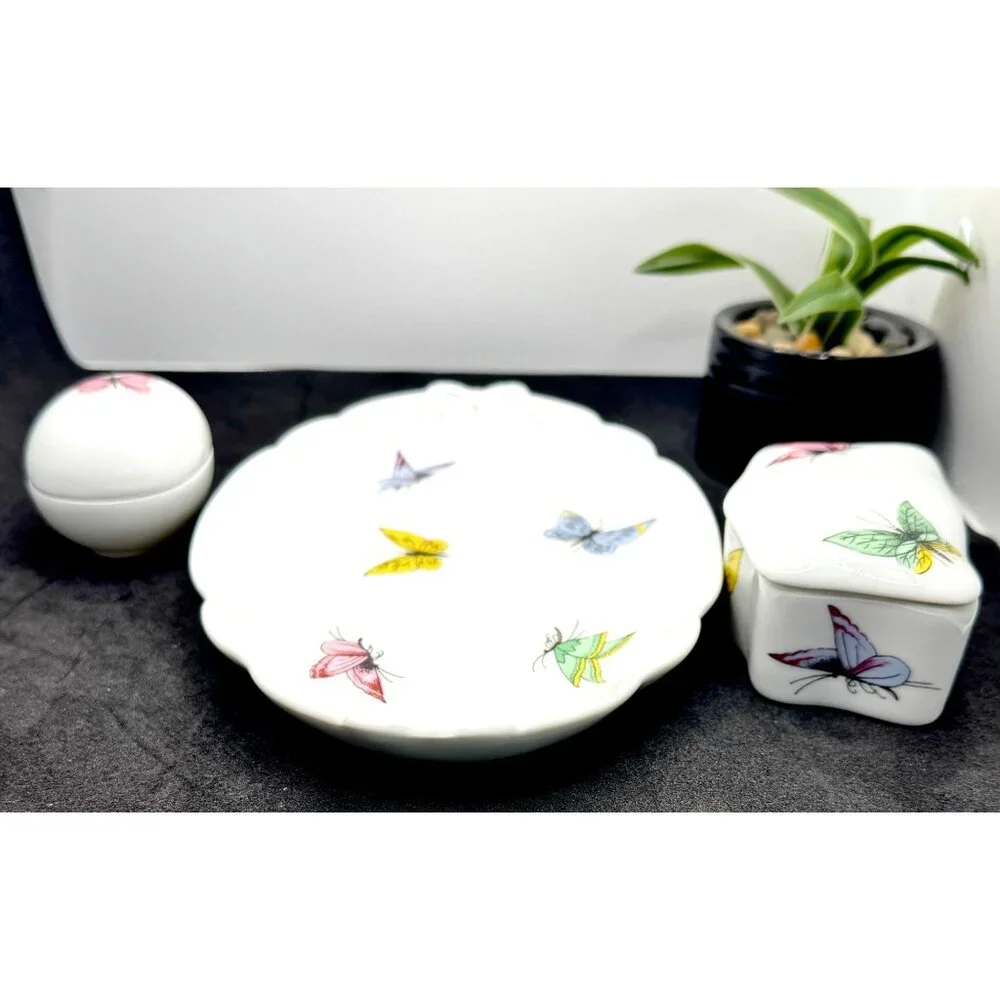 Limoges France Porcelain Vanity 3 Piece Set